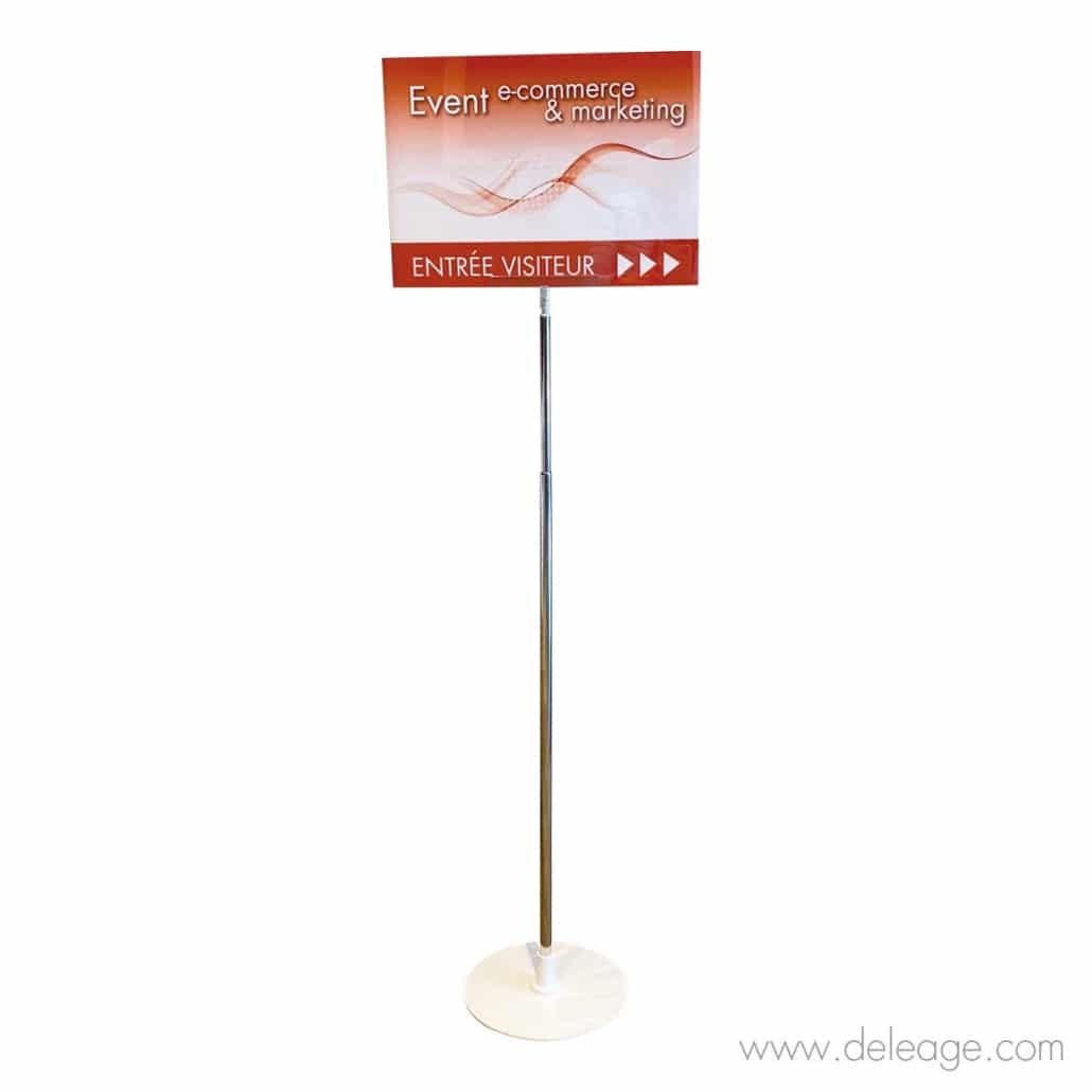 Support Pour Enseigne Télescopique En Acier Inoxydable - Réglable 52-83 Cm (défilés, Magasins)