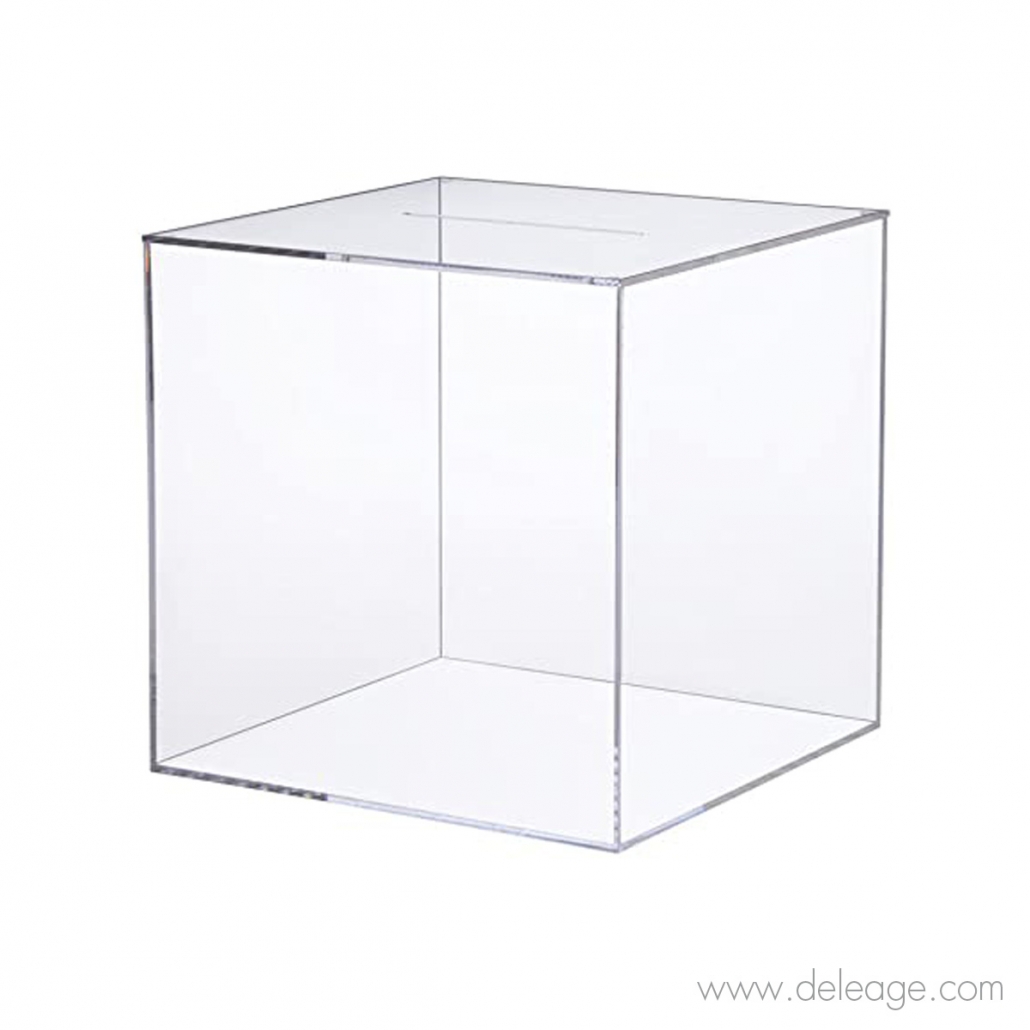 Urne cube en plexiglas - Option Serrure - Store Deléage