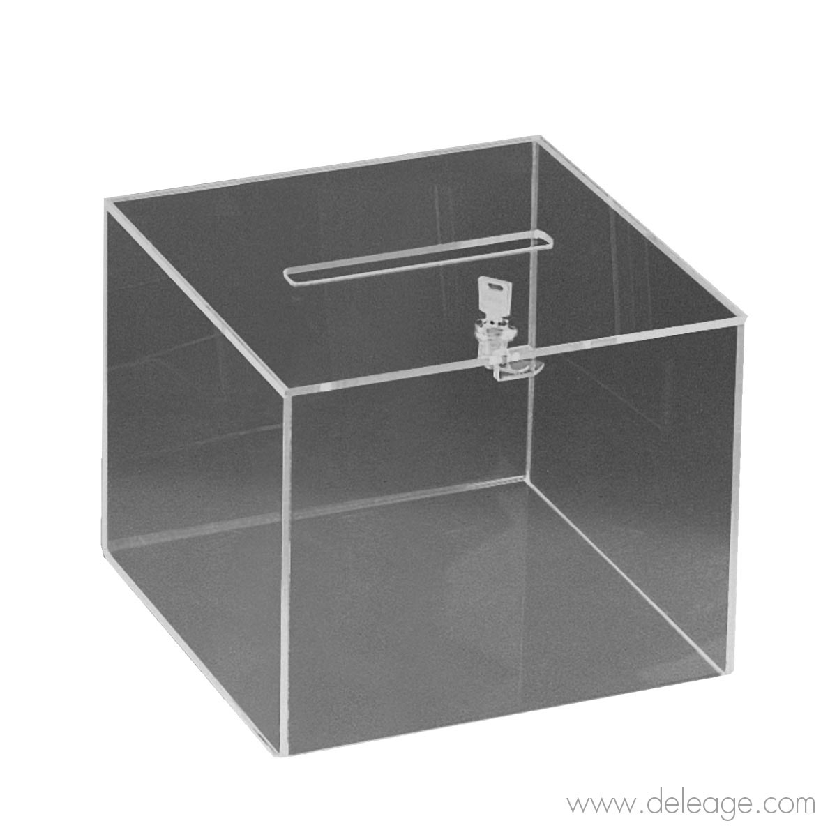 Urnes Cube en plexiglas transparent avec clé