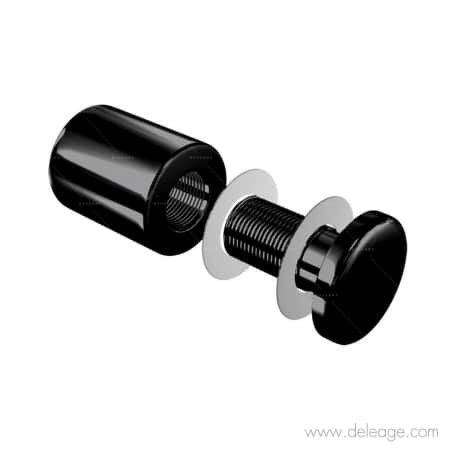 Attache percée vissée noire 24mm