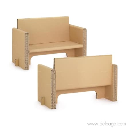 Banquette EN carton — Mobilier en carton TABLE HAUTE mange debout