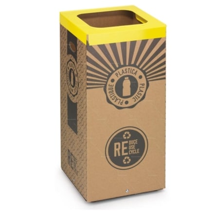 Corbeille de tri EN carton jaune — Tri sélectif CORBEILLE DE TRI 60/100 litres