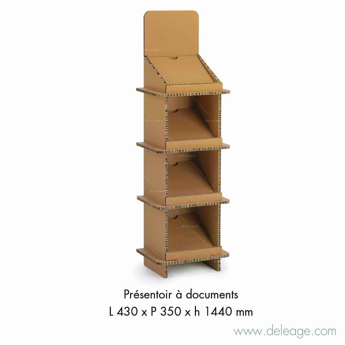 Présentoir brochure en carton, porte-revue carton - Store Deléage