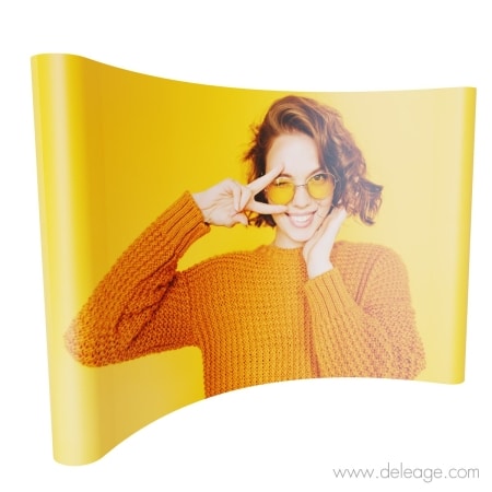 Stand parapluie recycle 4x3 2800x2225mm — Stand parapluie recyclé COURBE MAGNÉTIQUE 2540 x 2225 mm