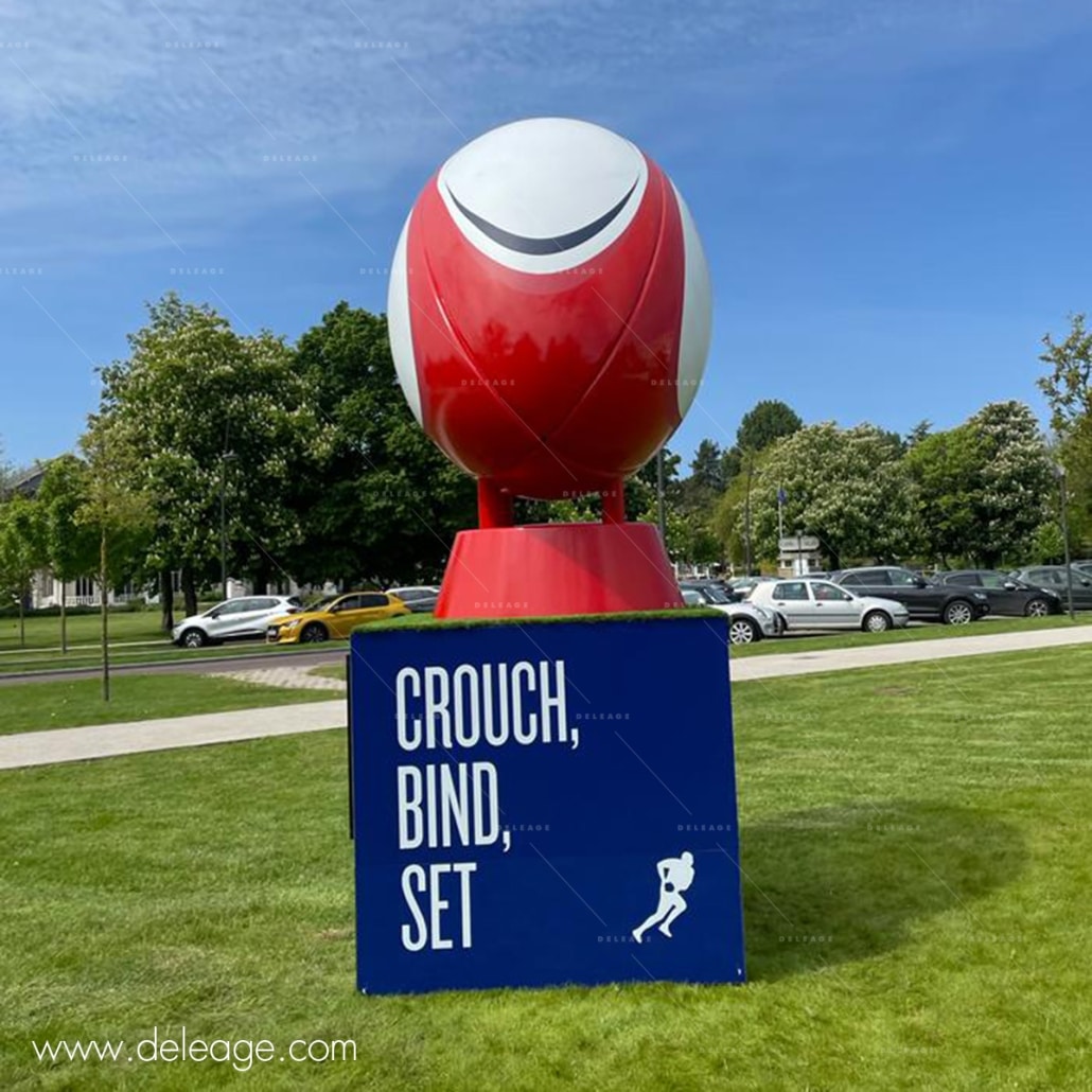 Reproduction XXL du ballon de rugby de la coupe du monde